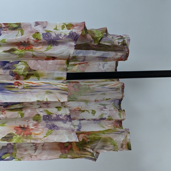 Valleygirl Dress Size 8 Cream Floral Maxi Shirring Hi-Low Hem Lined Sleeveless - Picture 6 of 12